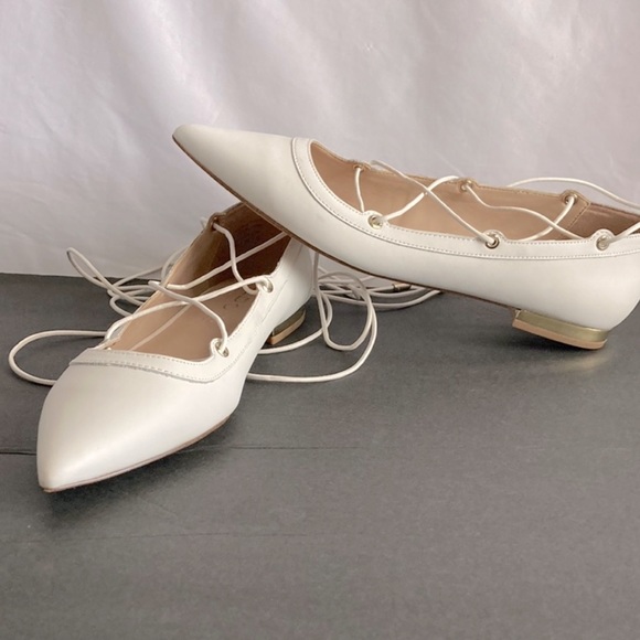 NIB Aldo Women‘s Leather lace-up Loafer White Alize-x-70 US 7.5M - Picture 1 of 12